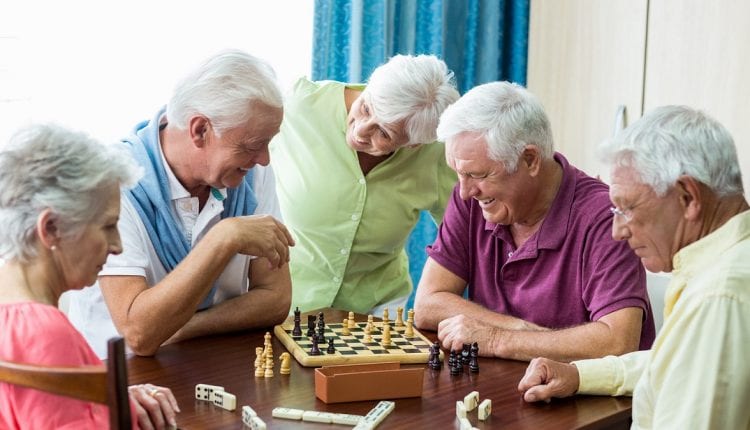 seniors are playing chess