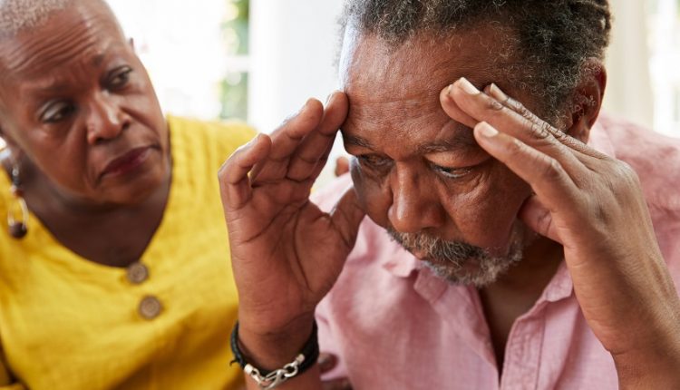 A senior man suffering from dementia