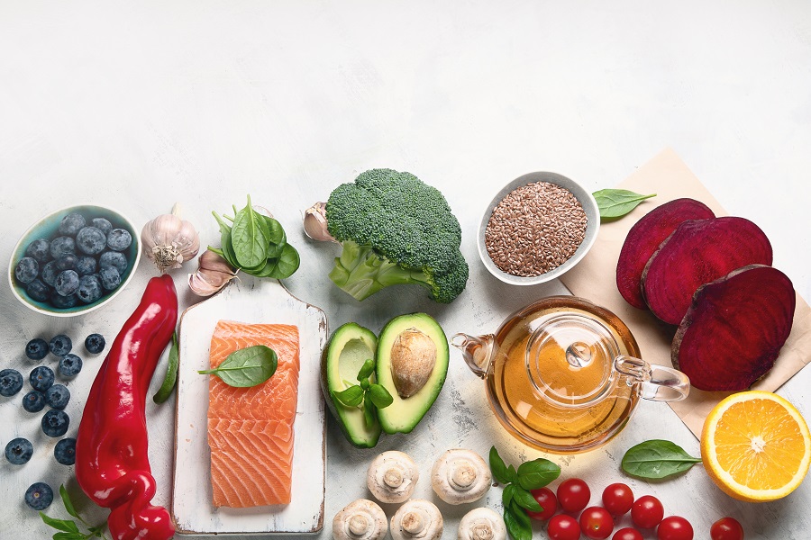 some foods on a table