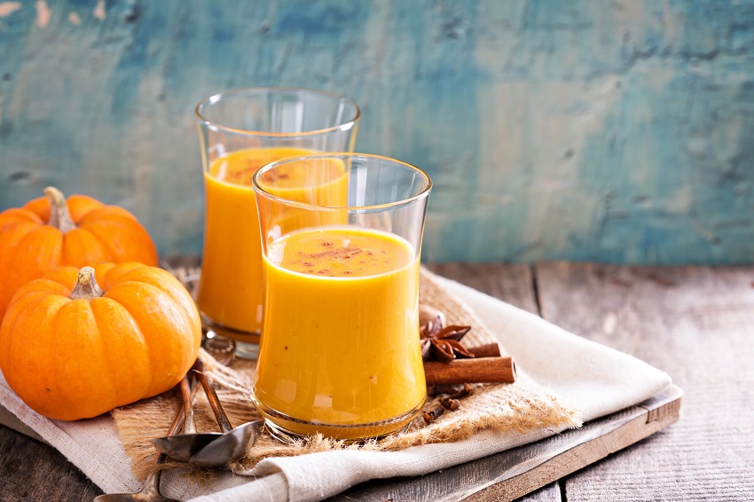 two glasses of pumpkin juice