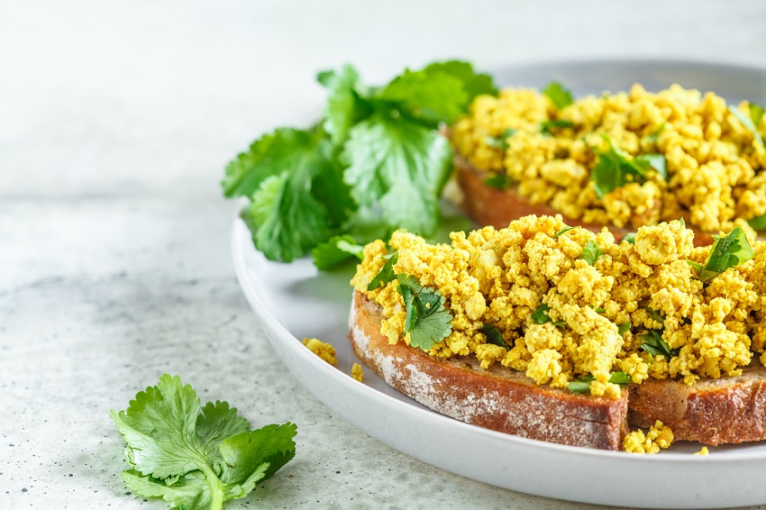 Tofu scramble in a plate