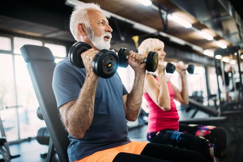 dumbbell exercises for seniors, dumbbell workout for year old man