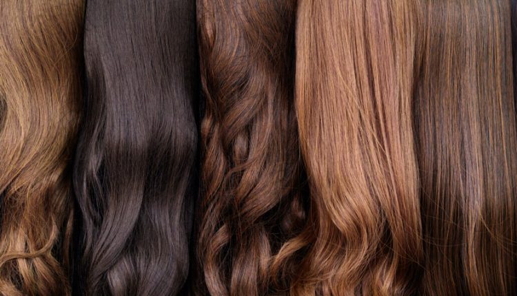 Wigs in different shades of brown