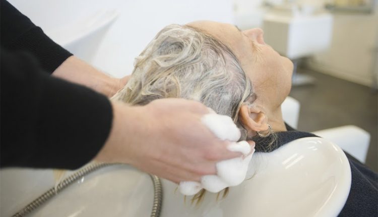 senior in hair salon