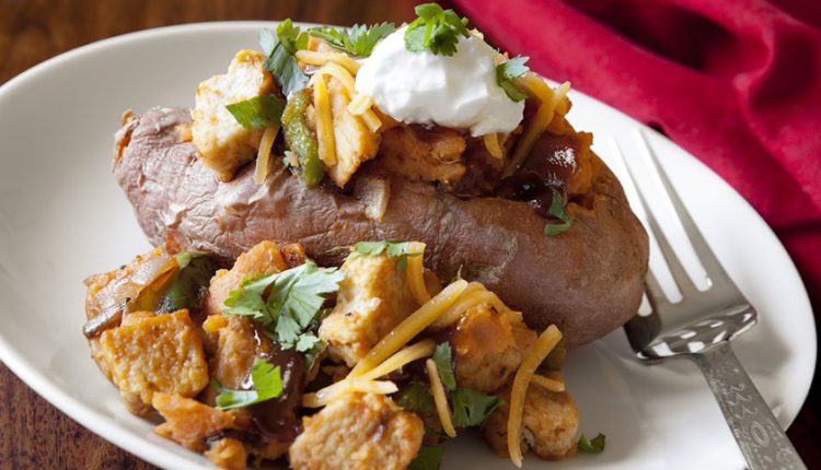 Chicken Curry Stuffed Sweet Potatoes