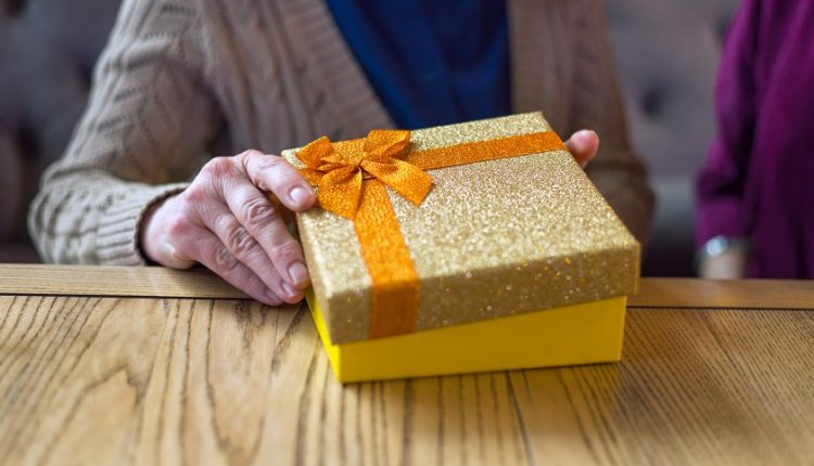 A gift in a box for a senior