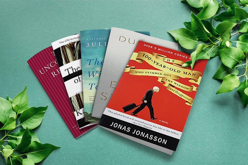 100-Year-Old man, Dunbar, The Widower's Tale, The Remains of the Day, The Uncommon Reader books for Senior Protagonists