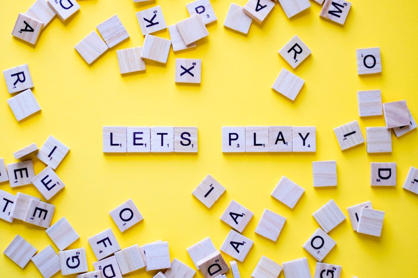 Blocks of alphabet spelling "Let's Play"