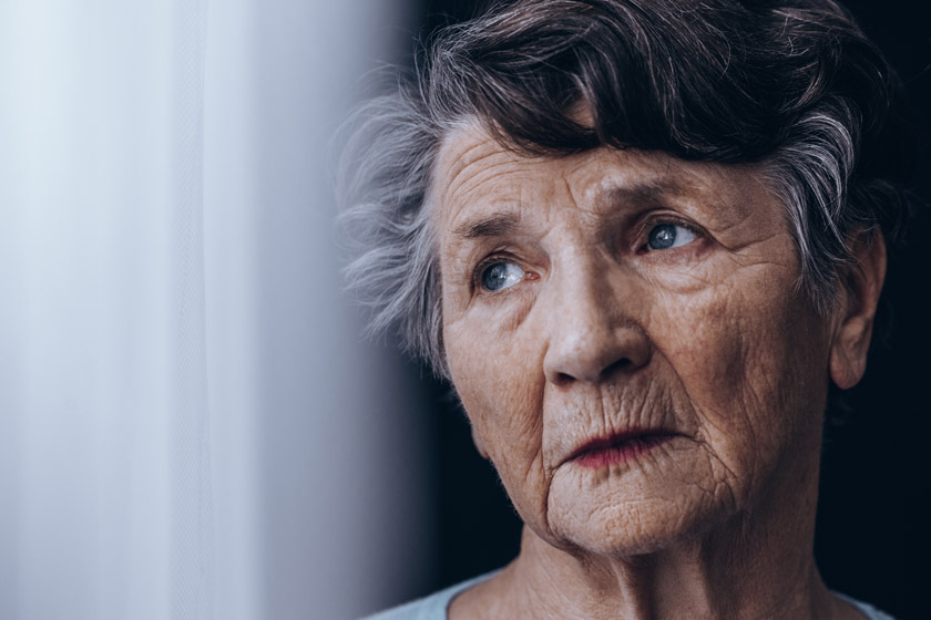 Portrait of a senior woman with dementia