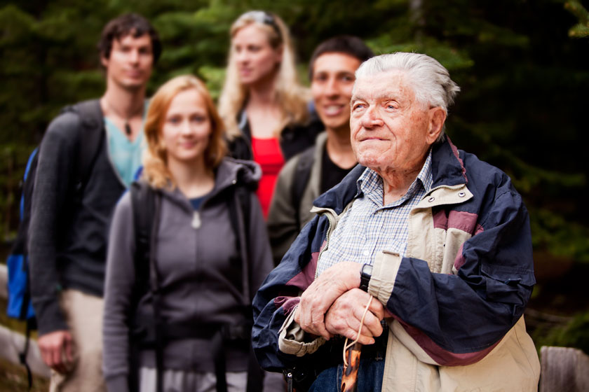Group hike in the nature with a loved one who has dementia